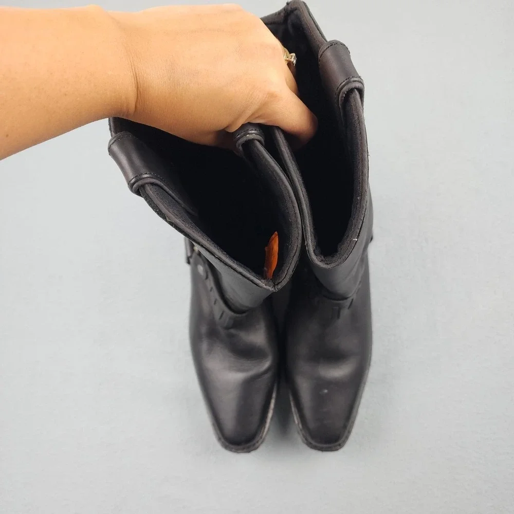 Milwaukee Leather Boots Mens Size 11.5 Black Harness Biker Lug Sole MBM 9015
